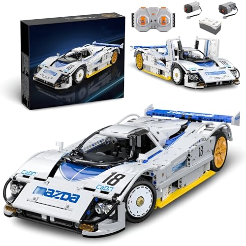 Ebortsin Technik Rennwagen Bausteine Modellauto für Mazida 787B, Dynamic Version 1:10 Speed Champion Sportwagen Klemmbausteine Modellbausatz, Geschenk für Erwachsene und Rennfans, 1797 Teile von Ebortsin