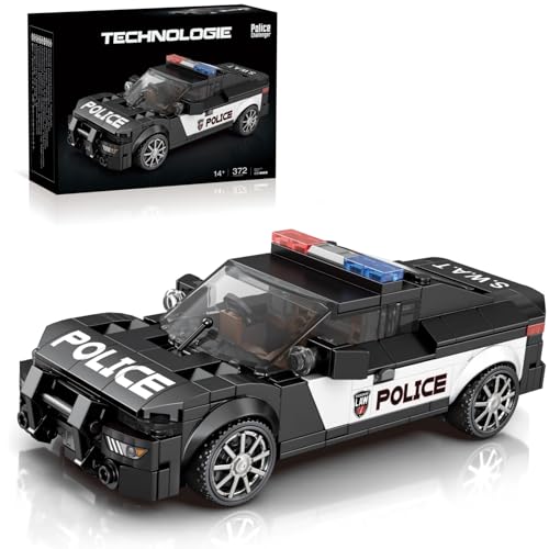 Ebortsin Technik Sportwagen Bausteine für Dadge Police Car, 372 Teile Speed Champions Polizeiwagen Bausteine Spielzeug, Geschenk für Erwachsene und Kinder, Kompatibel mit L*** von Ebortsin