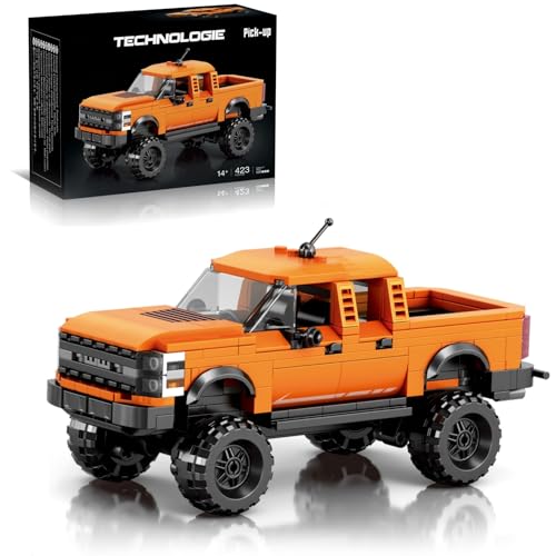 Ebortsin Technik Sportwagen Bausteine für Furd Pickup, 423 Teile Pickup Geländewagen Bausteine Spielzeug, Geschenk für Erwachsene und Kinder, Kompatibel mit L*** von Ebortsin