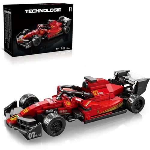 Ebortsin Technik Sportwagen F1 Bausteine Set, 245 PCS Speed Champions F1 Rennwagen Bausteine Spielzeug, Geschenk für Erwachsene und Kinder, Kompatibel mit L*** von Ebortsin