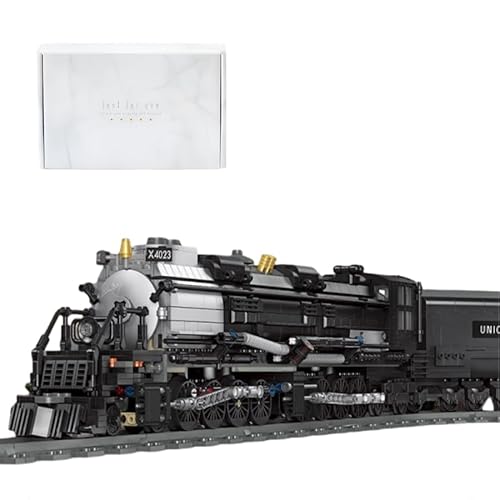 Ebortsin Zug Big Boy Retro Dampflok Klemmbausteine - Lokomotive Dampflokomotive Modell mit Schienen Bauspielzeug, Zug Eisenbahn Geschenk für Erwachsene und Kinder, 1608 Teile von Ebortsin