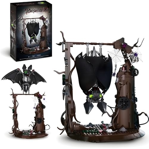 Mechanische Fledermaus Baustein Set, STEM Gothic Tier Bausteine Modell, Zwei Formen Fledermaus mit Ausstellungs Ständer, Geschenk für Erwachsene und Kinder, 839 Teile von Ebortsin
