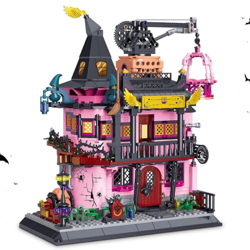 Mini Magisches Architektur Bausteine Set, 1022 Teile Halloween Spukhaus Bausteine Schloss Mini Baustein, Architektur Klemmbausteine Heimbüro Dekor, Geschenk für Erwachsene und Kinder von Ebortsin