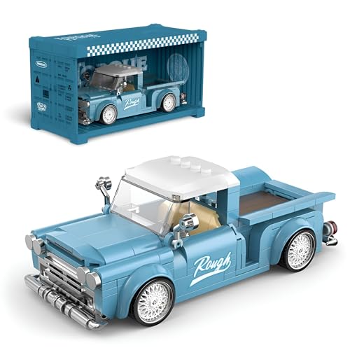 Pickup Truck Bausteine Bausatz – 297 Teile Amerikanisch Pickup Truck Modellauto Bausteine Set mit Behälter Displaybox, Sammler Geschenk für Erwachsene und Kinder, Kompatibel mit L*** von Ebortsin