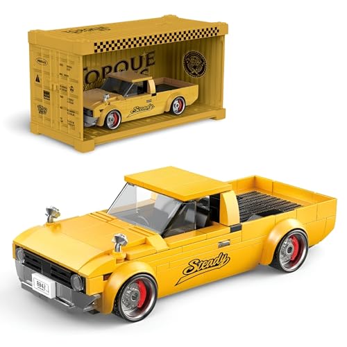Pickup Truck Bausteine Bausatz – 324 Teile Amerikanisch Pickup Truck Modellauto Bausteine Set mit Behälter Displaybox, Sammler Geschenk für Erwachsene und Kinder, Kompatibel mit L*** von Ebortsin