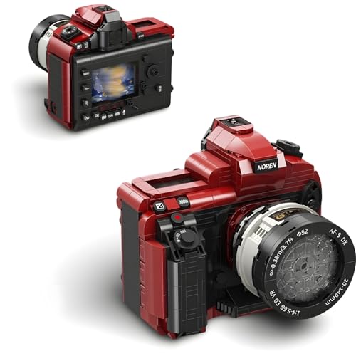 Retro Kamera Bausteine für Erwachsene, Vintage Digital Kamera Bausteine Modell, Kreatives Camera Baustein Spielzeug, Retro Geschenk für Fotografie Fans und Jungen Mädchen, 588 Teile von Ebortsin