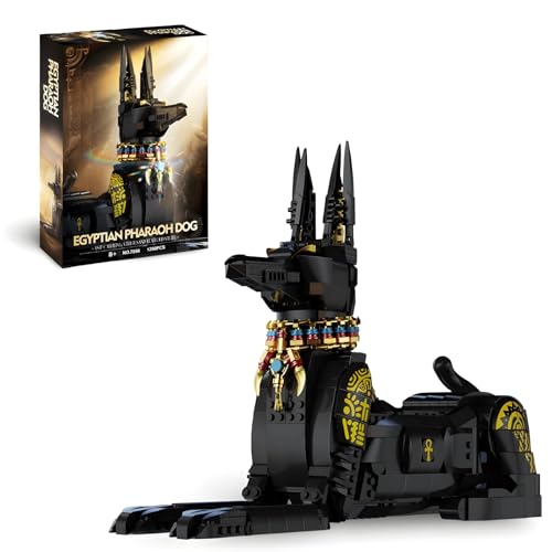 Technik Ägyptischer Pharao Hund Tiere Bausteine Set, 1208+ Teile Ideas Action Hund Bausteine Spielzeug, Tiere Klemmbausteine Modell, Geschenk für Erwachsene und Kinder von Ebortsin