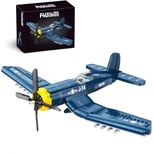 Technik F4U Kämpfer Baustein Set, WW2 F4U Corsair Kampfjet Flugzeug Bausteine Spielzeug, 767 Stück Corsair Aircraft Amerikanisch Bausteine, Geschenk für Erwachsene und Kinder Technik F4U Kämpfer Baustein Set, WW2 F4U Corsair Kampfjet Flugzeug Bausteine Spielzeug, 767 Stück Corsair Aircraft Amerikanisch Bausteine, Geschenk für Erwachsene und Kinder von Ebortsin