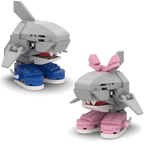 Technik Hai Bausteine Spielzeug, 200 Teile Meerestier Bausteine Modell, 2er Kreative Hai Klemmbausteine Spielset, Geschenkidee für Erwachsene und Kinder von Ebortsin