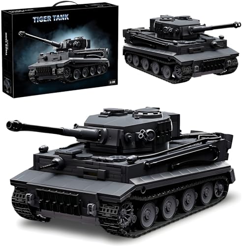 Technik Militär Panzer Klemmbausteine Set, 1:28 Tiger Panzer Bausteine Modell Spielzeug, 1622+ Teile Schwerer Tiger Kampfpanzer Bausteine, Geschenk für Erwachsene und Jungen von Ebortsin
