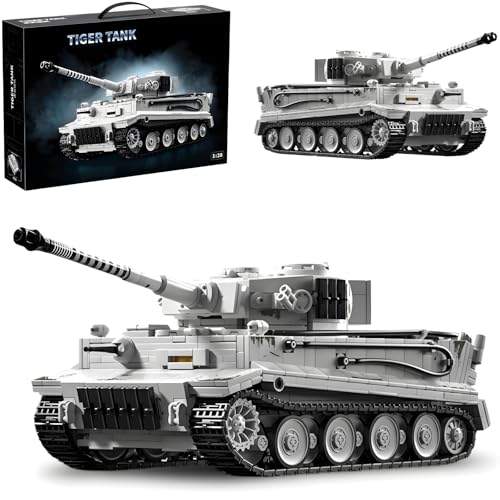 Technik Militär Panzer Klemmbausteine Set, 1:28 Tiger Panzer Bausteine Modell Spielzeug, 1628+ Teile S04 Schwerer Tiger Kampfpanzer Bausteine, Geschenk für Erwachsene und Jungen von Ebortsin