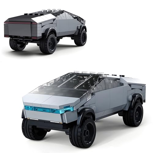 Technik Sportwagen Bausteine Set, für Tesila Cybertruck Pickup Bausteine, 180 Teile Pickup Rennwagen Klemmbausteine Bausatz Spiel & Ausstellungs, Geschenk für Erwachsene und Kinder von Ebortsin