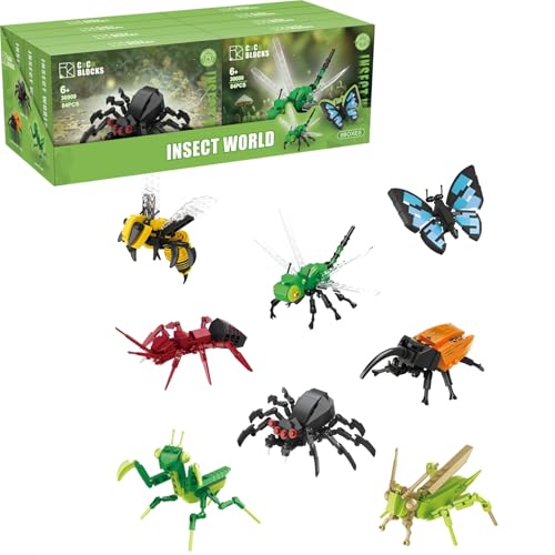 Tiere Bausteine Konstruktionsspielzeug, 8 Pack Tiere Klemmbausteine Kindergeburtstag Geschenk, Insekten Welt Bausteine Spielzeug, Nette Home Decors für Erwachsene und Kinder, 772 Teile Tiere Bausteine Konstruktionsspielzeug, 8 Pack Tiere Klemmbausteine Kindergeburtstag Geschenk, Insekten Welt Bausteine Spielzeug, Nette Home Decors für Erwachsene und Kinder, 772 Teile von Ebortsin