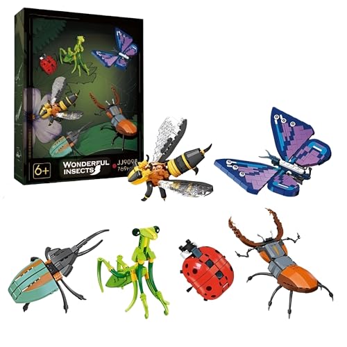 Tiere Bausteine Konstruktionsspielzeug, 6 Pack Tiere Klemmbausteine Kindergeburtstag Geschenk, Insekten Welt Bausteine Spielzeug, Nette Home Decors für Erwachsene und Kinder, 769 Teile Tiere Bausteine Konstruktionsspielzeug, 6 Pack Tiere Klemmbausteine Kindergeburtstag Geschenk, Insekten Welt Bausteine Spielzeug, Nette Home Decors für Erwachsene und Kinder, 769 Teile von Ebortsin