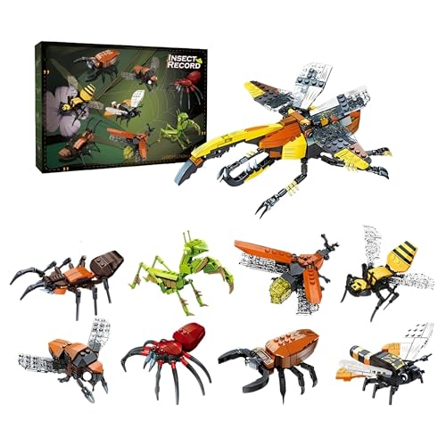 Tiere Bausteine Spielzeug, 8 IN 1 Tiere Klemmbausteine Kindergeburtstag Geschenk, 8 Pack Insekten Welt Bausteine Spielzeug, Home Decors für Erwachsene und Kinder, 762 Teile Tiere Bausteine Spielzeug, 8 IN 1 Tiere Klemmbausteine Kindergeburtstag Geschenk, 8 Pack Insekten Welt Bausteine Spielzeug, Home Decors für Erwachsene und Kinder, 762 Teile von Ebortsin