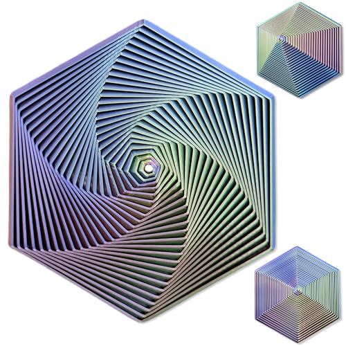 Echehi Gradient Fractal Fidget Hexagons für Kinder und Erwachsene, 3D Spiral Design zur Linderung von Angstzuständen, Antistress Spielzeug. Farbverlauf Lila von Echehi