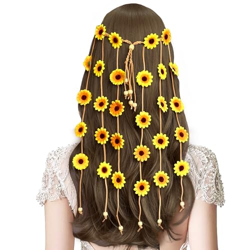 Echehi Sonnenblumen Haarschmuck, Sonnenblumen Haarreif, Floral Hippie Accessoires, Blumenkranz Haare Für Fasching, Karneval, Hochzeit Echehi Sonnenblumen Haarschmuck, Sonnenblumen Haarreif, Floral Hippie Accessoires, Blumenkranz Haare Für Fasching, Karneval, Hochzeit von Echehi