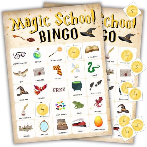 Echoglimmer Bingo-Zauberer-Harry-Partygeschenke, Geburtstagsparty-Dekorationen, Spiele, Harry-Partyzubehör für 24 Spieler, Harry-Partygeschenke, Partydekoration, Geburtstagsspiele Echoglimmer Bingo-Zauberer-Harry-Partygeschenke, Geburtstagsparty-Dekorationen, Spiele, Harry-Partyzubehör für 24 Spieler, Harry-Partygeschenke, Partydekoration, Geburtstagsspiele von Echoglimmer