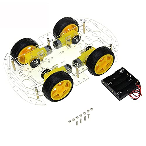 Echwave DIY Robot Chassis Kit für Antrieb Controller Board Schritt Motor Geschwindigkeit Encoder, 4 und Batterie Box von Echwave
