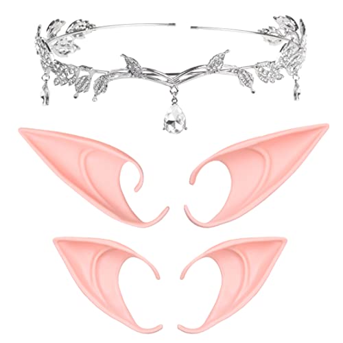 Eco-Fused Cosplay Set - Fee, Elf, Anime Kostüm - Beinhaltet 1x Blatt Stirnband, Strass Tropfen Kopfbedeckung (Blatt Kette Tiara Strass, Tear Drop Kopfbedeckung Eco-Fused Cosplay Set - Fee, Elf, Anime Kostüm - Beinhaltet 1x Blatt Stirnband, Strass Tropfen Kopfbedeckung (Blatt Kette Tiara Strass, Tear Drop Kopfbedeckung von Eco-Fused