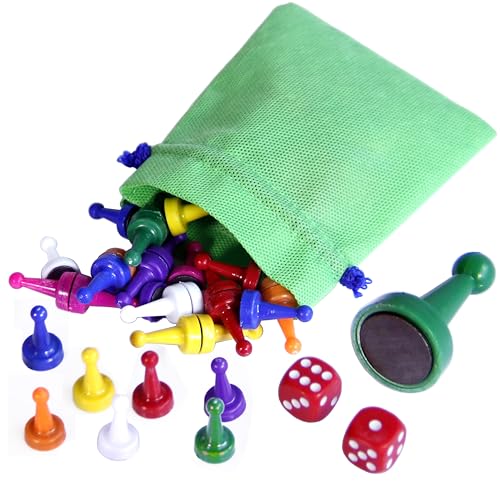 Eco-Parces PARQUES Colombiano FICHAS MAGNETICAS DE REPUESTO piezas Magnetspiel Spielfiguren Stücke Würfel Ersatz für Parcheesi parchis Sorry Ludo Brettspiel von Eco-Parces