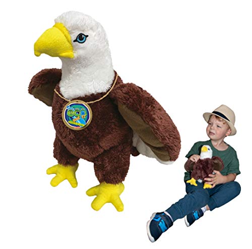 EcoBuddiez - Adler von Deluxebase. Großes 30cm weiches Plüschtier aus recycelten Plastikflaschen. Umweltfreundliches kuscheliges Geschenk für Kinder und süß Stofftier für Kleinkinder. von EcoBuddiez