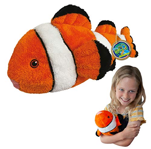 EcoBuddiez - Clownfisch von Deluxebase. Großes 38cm weiches Plüschtier aus recycelten Plastikflaschen. Umweltfreundliches kuscheliges Geschenk für Kinder und süß Stofftier für Kleinkinder. von EcoBuddiez