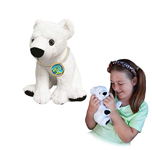 EcoBuddiez - Eisbär von Deluxebase. Mittelgroß 20cm weiches Plüschtier aus recycelten Plastikflaschen. Umweltfreundliches kuscheliges Geschenk für Kinder und süß Stofftier für Kleinkinder. von EcoBuddiez