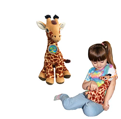EcoBuddiez - Giraffe von Deluxebase. Mittelgroß 24cm weiches Plüschtier aus recycelten Plastikflaschen. Umweltfreundliches kuscheliges Geschenk für Kinder und süß Stofftier für Kleinkinder. von EcoBuddiez
