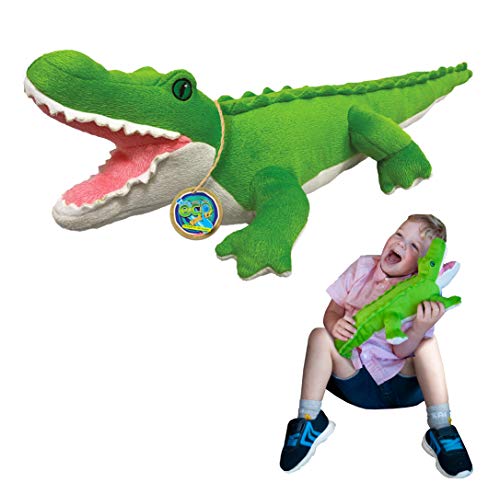 EcoBuddiez - Krokodil von Deluxebase. Großes 55cm weiches Plüschtier aus recycelten Plastikflaschen. Umweltfreundliches kuscheliges Geschenk für Kinder und süß Stofftier für Kleinkinder. von EcoBuddiez