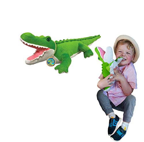 EcoBuddiez - Krokodil von Deluxebase. Mittelgroß 44cm weiches Plüschtier aus recycelten Plastikflaschen. Umweltfreundliches kuscheliges Geschenk für Kinder und süß Stofftier für Kleinkinder. von EcoBuddiez