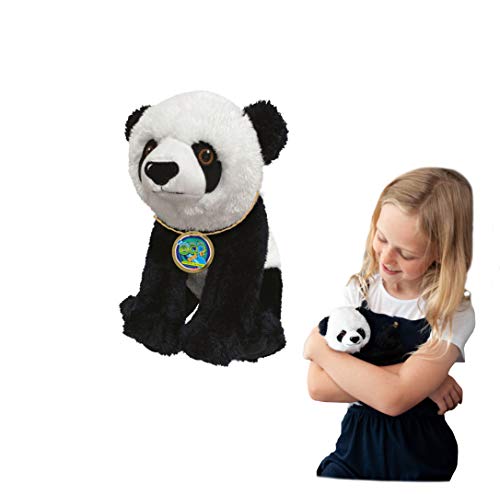 EcoBuddiez - Panda von Deluxebase. Mittelgroß 20cm weiches Plüschtier aus recycelten Plastikflaschen. Umweltfreundliches kuscheliges Geschenk für Kinder und süß Stofftier für Kleinkinder. von EcoBuddiez