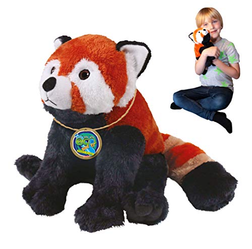 EcoBuddiez - Roter Panda von Deluxebase. Großes 30cm weiches Plüschtier aus recycelten Plastikflaschen. Umweltfreundliches kuscheliges Geschenk für Kinder und süß Stofftier für Kleinkinder. von EcoBuddiez