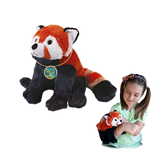 EcoBuddiez - Roter Panda von Deluxebase. Mittelgroß 20cm weiches Plüschtier aus recycelten Plastikflaschen. Umweltfreundliches kuscheliges Geschenk für Kinder und süß Stofftier für Kleinkinder. von EcoBuddiez