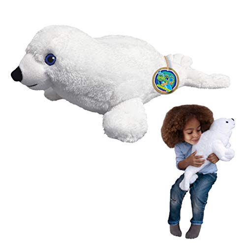EcoBuddiez - Sattelrobbe von Deluxebase. Großes 50cm weiches Plüschtier aus recycelten Plastikflaschen. Umweltfreundliches kuscheliges Geschenk für Kinder und süß Stofftier für Kleinkinder. EcoBuddiez - Sattelrobbe von Deluxebase. Großes 50cm weiches Plüschtier aus recycelten Plastikflaschen. Umweltfreundliches kuscheliges Geschenk für Kinder und süß Stofftier für Kleinkinder. von EcoBuddiez
