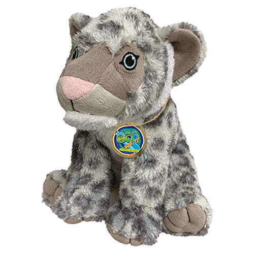 EcoBuddiez - Schneeleopard von Deluxebase. Mittelgroß 20cm weiches Plüschtier aus recycelten Plastikflaschen. Umweltfreundliches kuscheliges Geschenk für Kinder und süß Stofftier für Kleinkinder. von EcoBuddiez