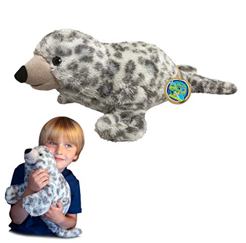 EcoBuddiez - Seehund von Deluxebase. Großes 50cm weiches Plüschtier aus recycelten Plastikflaschen. Umweltfreundliches kuscheliges Geschenk für Kinder und süß Stofftier für Kleinkinder. von EcoBuddiez