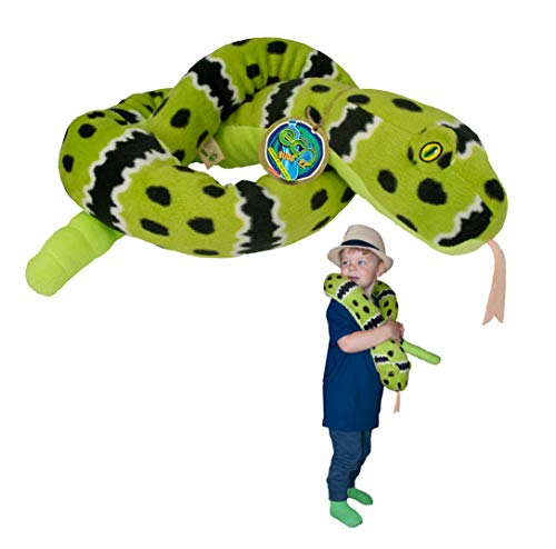 EcoBuddiez Sssnakes - Grün Klapperschlange von Deluxebase. 140cm Plüschtier. Weicher und kuschelig Plüsch aus recycelten Plastikflaschen. Perfektes umweltfreundliches kuschelig Geschenk für Kinder. EcoBuddiez Sssnakes - Grün Klapperschlange von Deluxebase. 140cm Plüschtier. Weicher und kuschelig Plüsch aus recycelten Plastikflaschen. Perfektes umweltfreundliches kuschelig Geschenk für Kinder. von EcoBuddiez