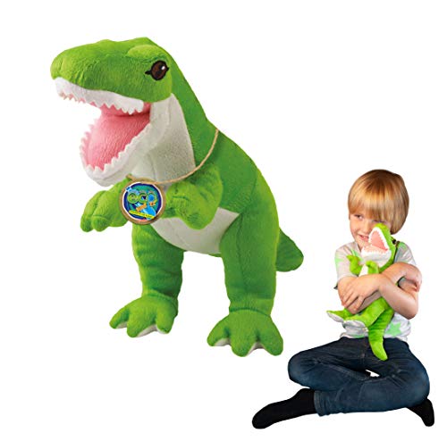 EcoBuddiez - T-Rex von Deluxebase. Großes 35cm weiches Plüschtier aus recycelten Plastikflaschen. Umweltfreundliches kuscheliges Geschenk für Kinder und süß Stofftier für Kleinkinder. von EcoBuddiez