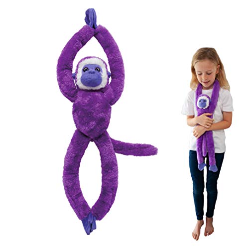 EcoBuddiez Tree Huggers - Lila Totenkopfaffen von Deluxebase. 72cm hängendes Stofftier aus recycelten Plastikflaschen. Umweltfreundlich und weiches Plüschtier und perfektes Kuschelgeschenk für Kinder von EcoBuddiez