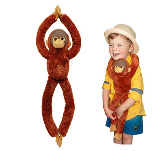 EcoBuddiez Tree Huggers - Orang-Utan von Deluxebase. 72cm hängendes Stofftier aus recycelten Plastikflaschen. Umweltfreundliches und weiches Plüschtier und perfektes Kuschelgeschenk für Kinder. von EcoBuddiez