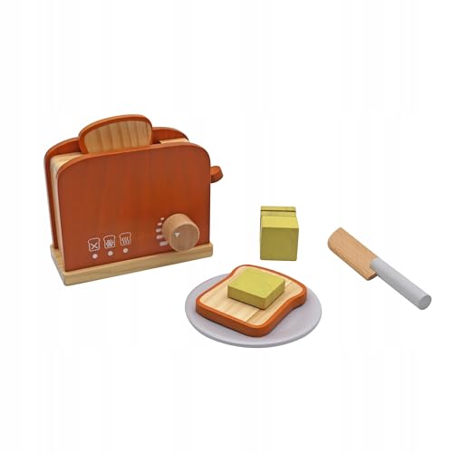 AMPQ Toaster Kinderküche Küchenspielzeug Holz 9-Teile - Spielzeug Toaster für Mädchen und Jungen ab 3 4 5 Jahre - Holzspielzeug Küche Toaster Kinder AMPQ Toaster Kinderküche Küchenspielzeug Holz 9-Teile - Spielzeug Toaster für Mädchen und Jungen ab 3 4 5 Jahre - Holzspielzeug Küche Toaster Kinder von EcoTraps
