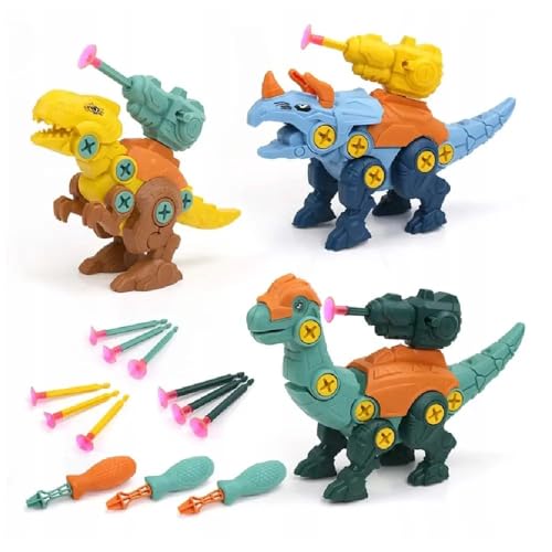 EcoTraps AMPQ Dino Spielzeug Dinosaurier Figuren DIY - Dinosaurier Spielzeug für Jungen und Mädchen ab 3 4 5 Jahren - Dinosaurier Roboter, Dinosaurier Figur (Blau) von EcoTraps