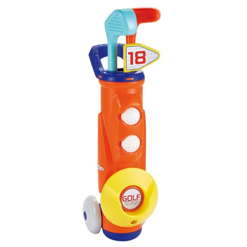 Ecoiffier Sac de Golf 779 – Golftasche – 2 Schläger + 2 Bälle – Outdoor-Spiel für Kinder – ab 3 Jahren, Orange von Ecoiffier