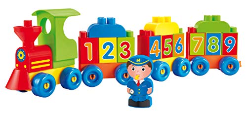 Ecoiffier – Abrick Baustein-Zug – Spielzeug-Eisenbahn mit Zahlen und Buchstaben, Lernspielzeug, Alphabet und Zahlen lernen, für Kinder ab 18 Monaten von Ecoiffier
