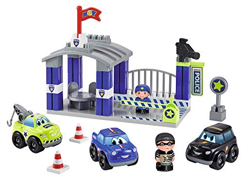 Ecoiffier – Abrick Polizeistation – Polizei-Spielset mit Polizeiautos und Gefängnis, stapelbare Bausteine, für Kinder und Kleinkinder ab 18 Monaten von Ecoiffier