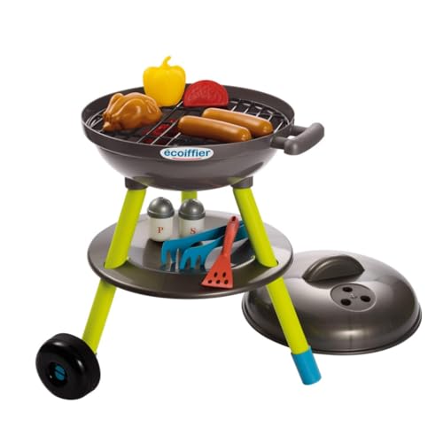 Ecoiffier – Kugelgrill für Kinder – 16-teiliger Spielzeug-Grill, mit Bratwurst, Brathähnchen und Grillzubehör, für Kinder ab 18 Monaten von Ecoiffier