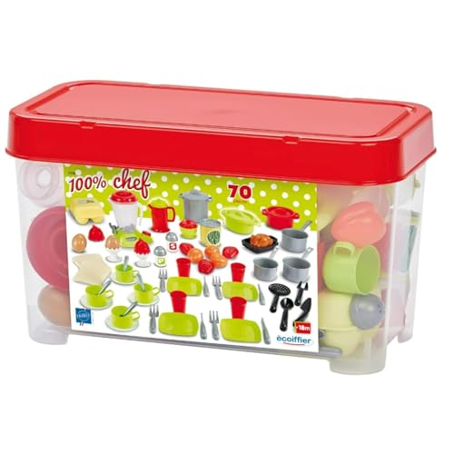 Ecoiffier – Spielzeug-Geschirrset XL – 70-teiliges Spielservice, ideales Zubehör für Kinderküche, mit Mixer, Essgeschirr für Kinder ab 18 Monaten Ecoiffier – Spielzeug-Geschirrset XL – 70-teiliges Spielservice, ideales Zubehör für Kinderküche, mit Mixer, Essgeschirr für Kinder ab 18 Monaten von Ecoiffier