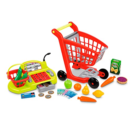 Ecoiffier - 100% Chef Toy Cash Register with Cart and Shopping Accessories (7600001238) von JOUETS ECOIFFIER SAS