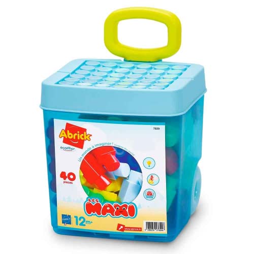 Ecoiffier Toys 7829 – Trolley Rolly Bausteine 40-teilig – Les Maxi – Bauspiel für Kinder – ab 12 Monaten von Ecoiffier